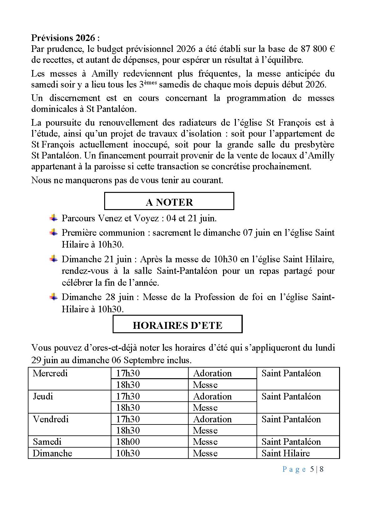 Feuille paroissiale de juin 2026