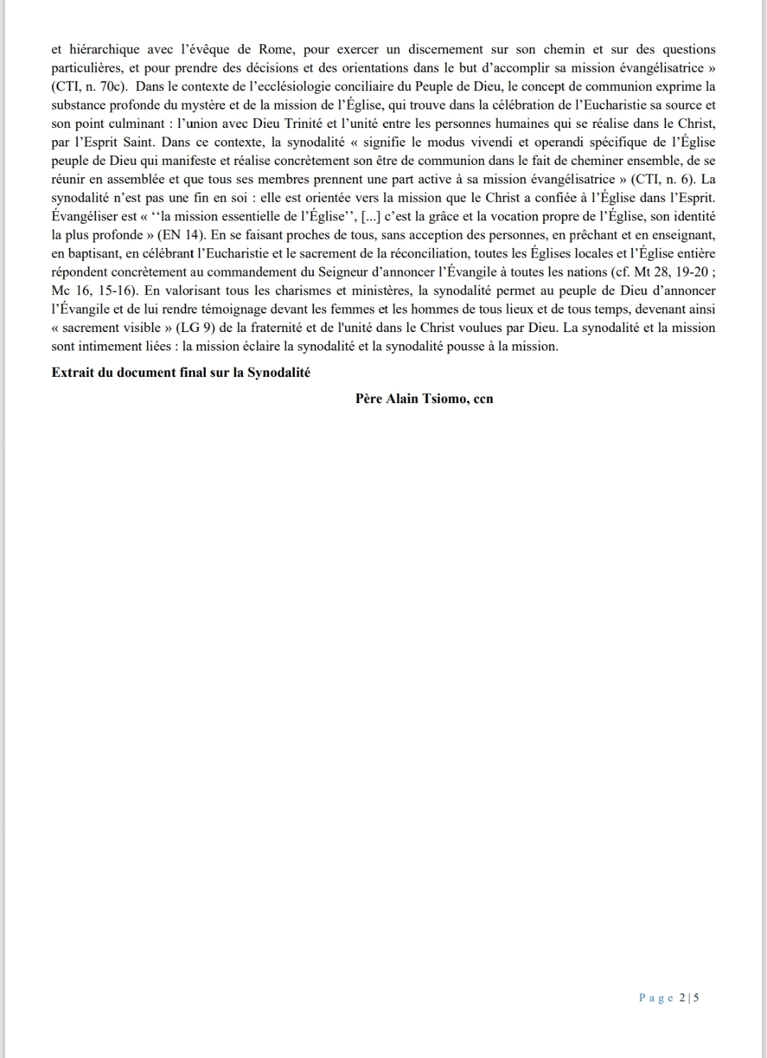 Feuille paroissiale - Octobre 2026